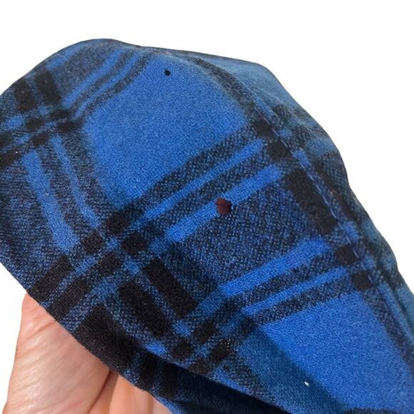 Pendleton Pure Virgin Wool Blue Plaid Cabbie Hat Mens Large Newsboy Classic - Picture 7 of 7